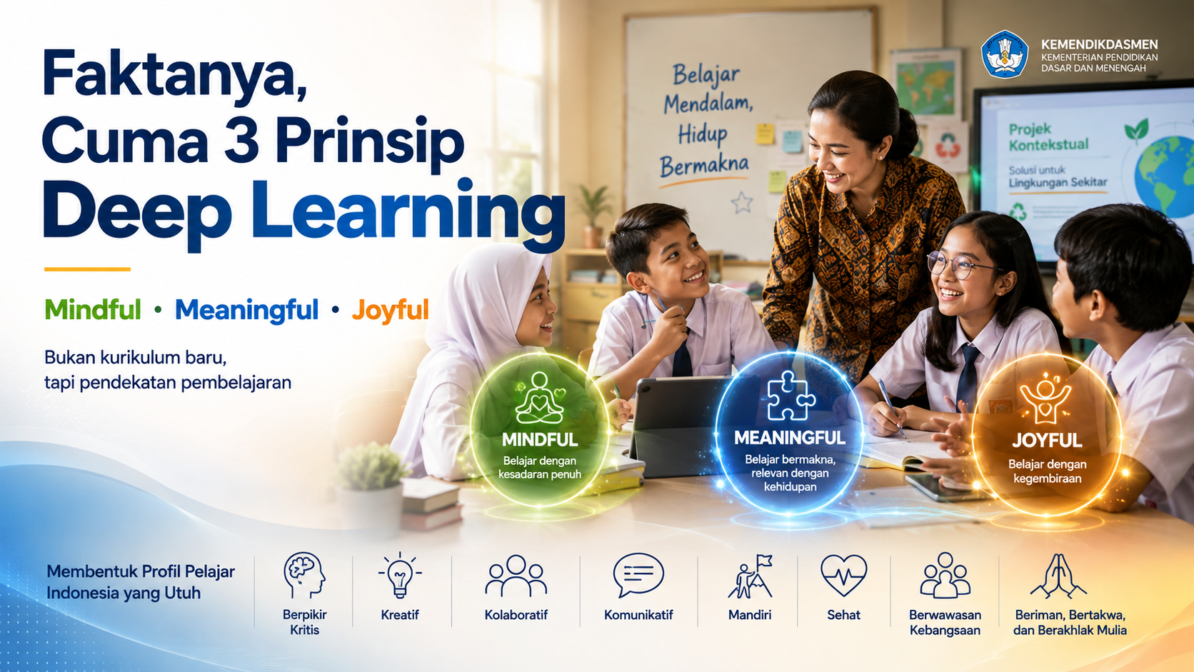 Faktanya, Cuma 3 Prinsip Deep Learning dari Mindful hingga Joyful